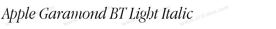 Apple Garamond BT Light Italic字体转换